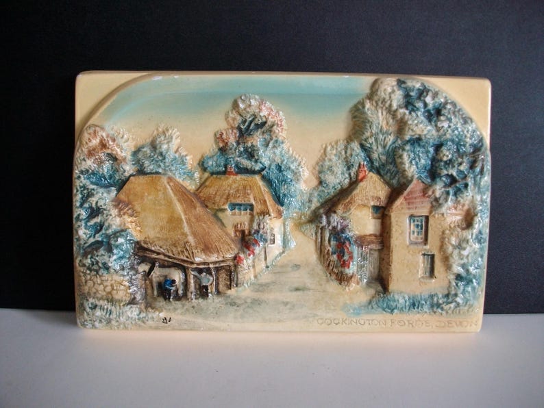 Vintage Bossons Wall Plaque - Cockington Forge Devon - England - Hand ...