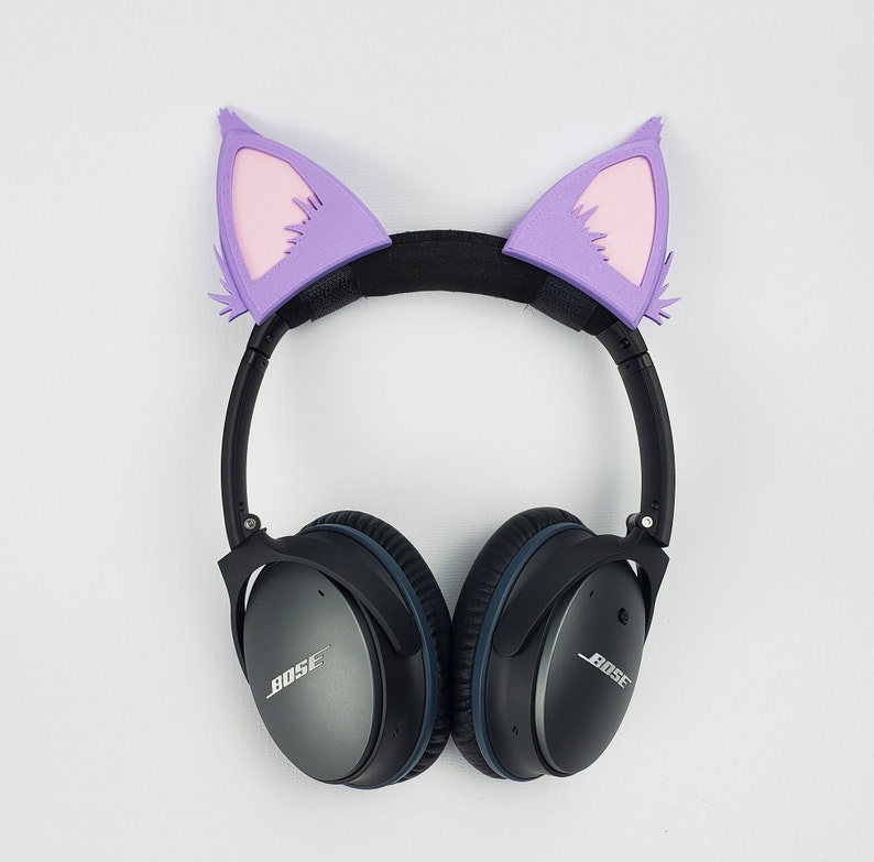 Purple Anime Cat Ears, Streaming Headphone Cat Ears, Cat Ears That