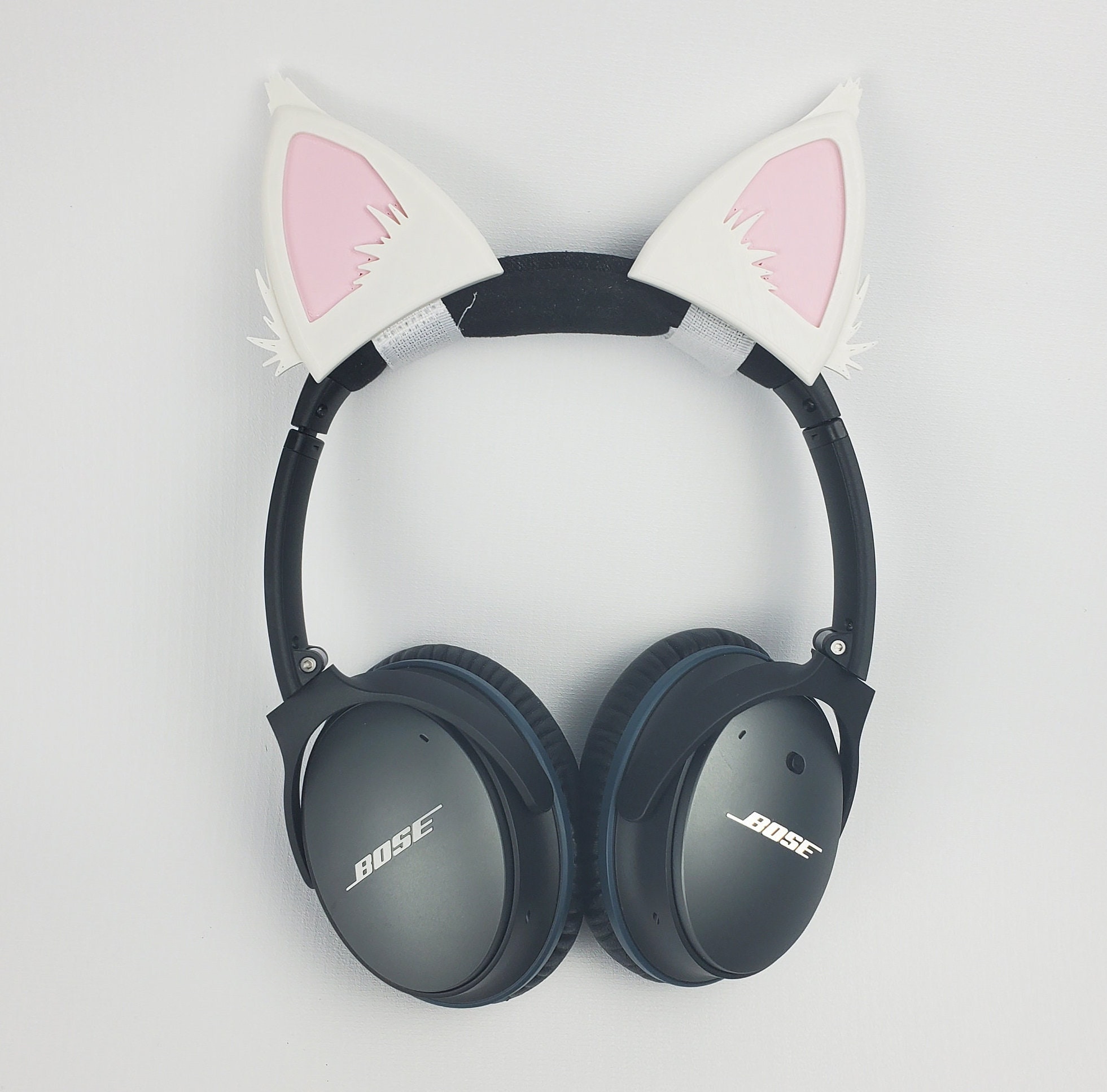 White Anime Cat Ears, Streaming Headphone Cat Ears, Cat Ears That
