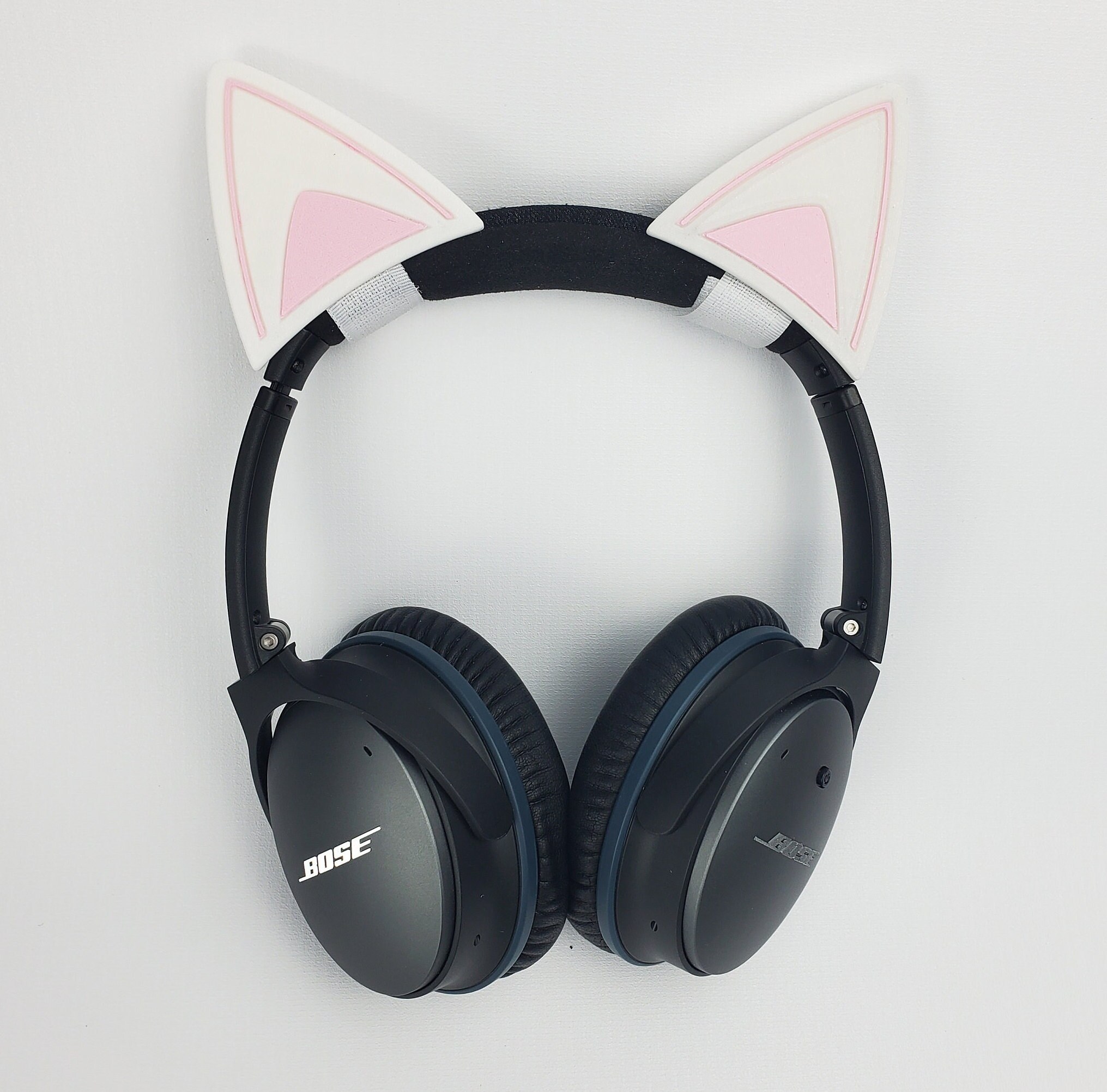 White Modern Cat Ears, Streaming Headphone Cat Ears, Cat Ears That