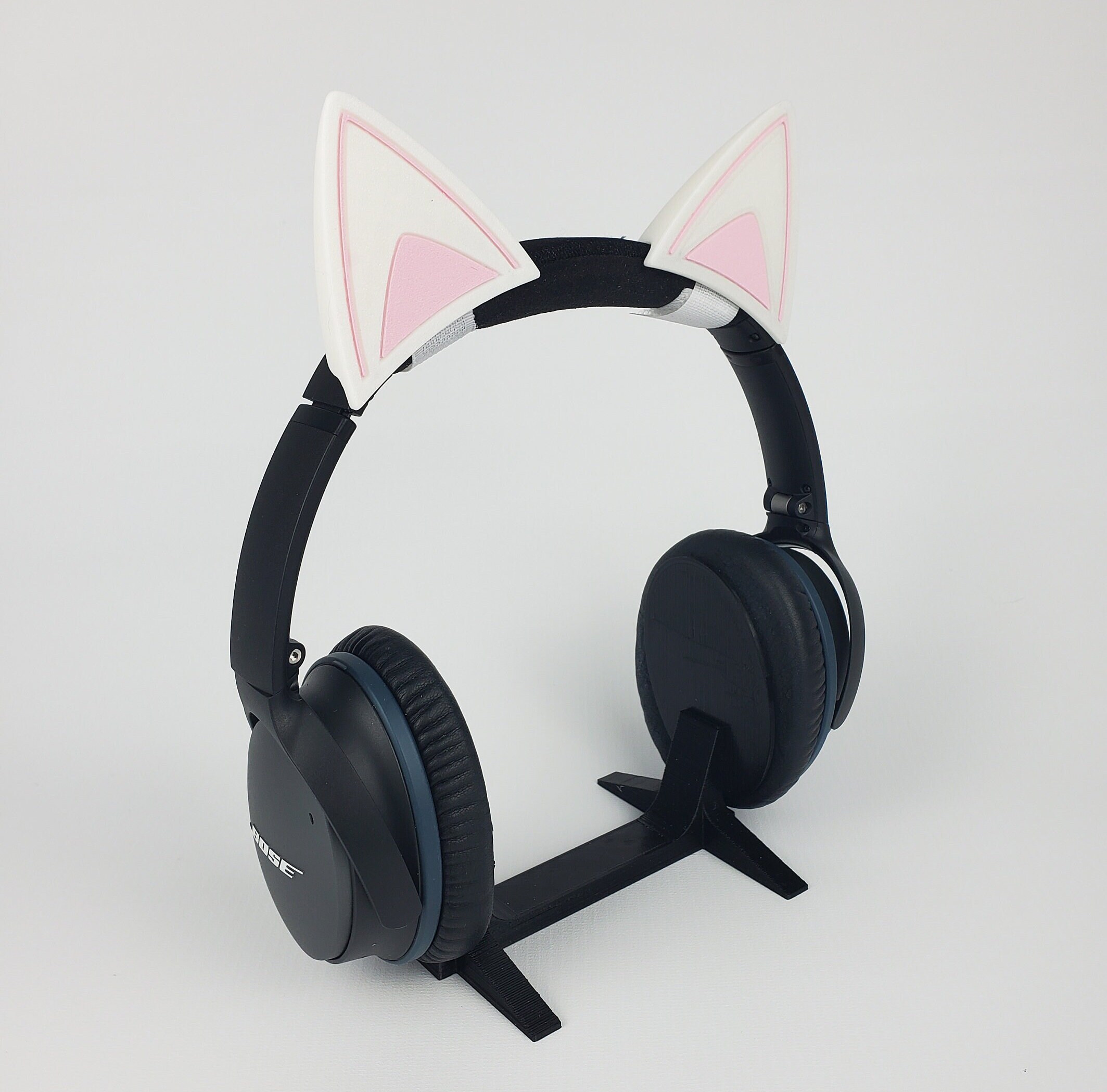 White Modern Cat Ears, Streaming Headphone Cat Ears, Cat Ears That