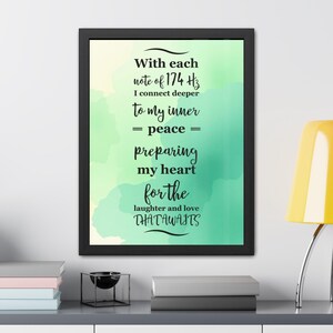 Póster enmarcado "Serene": decoración de meditación, cita inspiradora, arte de mindfulness, regalo para yoguis, arte mural para el hogar y la oficina.