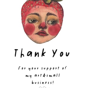 a drawing of a strawberry with the words thank you