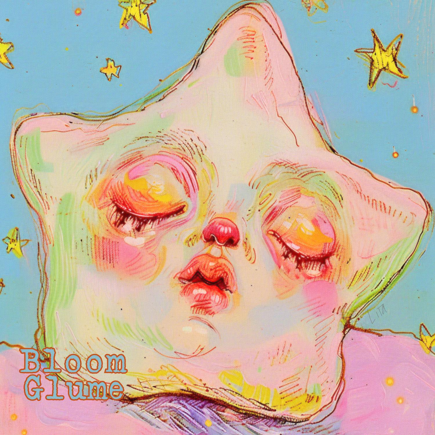 Sleepy Star Baby 5x5 Print, Celestial Art, Star With Face, Miniature ...