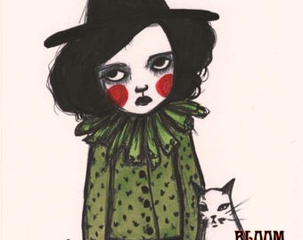 This is not my costume Print | Witchy Art | Pop Surrealism | Dark Cottagecore | Emotional Art | cute goth | Halloween art | Low Brow