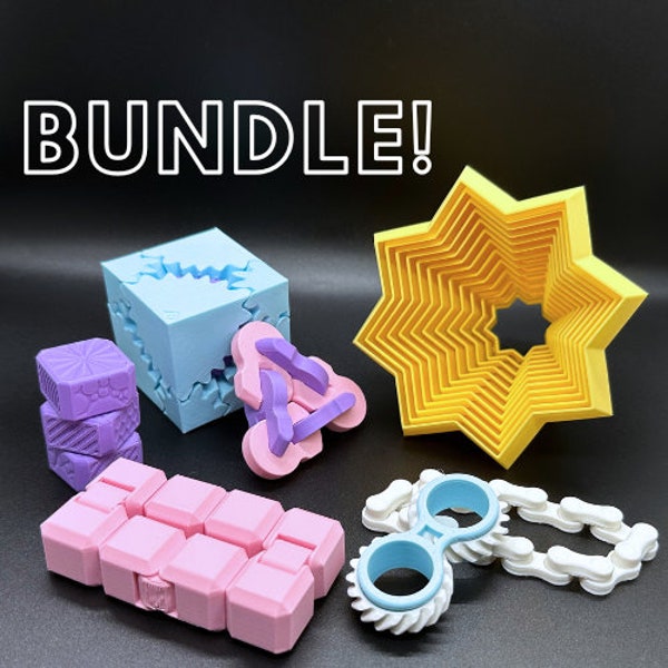 Fidget Bundle - Variety Packs of Fidget Toys, Kids and Adults, Quiet, Fun, Sensory Tools, Gifts, Colorful, Textured, Engaging Gadgets