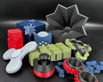 3D Printed Fidget Bundle Various Toys and Gadgets Perfect for