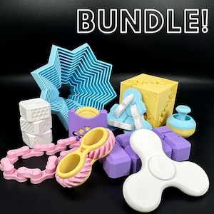 Paquete de juguetes antiestrés impresos en 3D: varios juguetes y dispositivos perfectos para niños y adultos, coloridos, divertidos, regalo, presente, silenciosos, suaves, con forma de estrella e infinito.