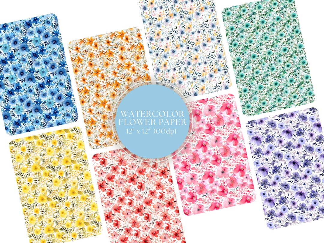 Floral Seamless Pattern - Watercolor, Pastel, Premium Digital Paper for ...