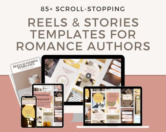 Romance Author-canvasjablonen: boekmarketingreels en -verhalen (digitale download)