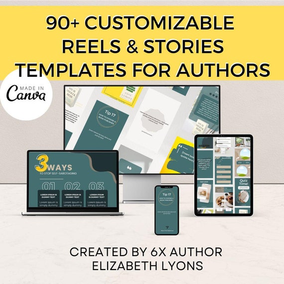 Author Canva Templates: 90+ Book Marketing Reels & Stories (Digital Download)
