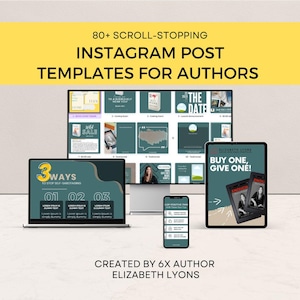 Author Social Media Templates • Author Instagram • Author Planner Canva • Book Launch • Author Canva Templates • Book Marketing