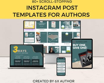 Sjablonen voor Instagram-berichten schrijven: boekmarketingcanvaplanner (digitale download)