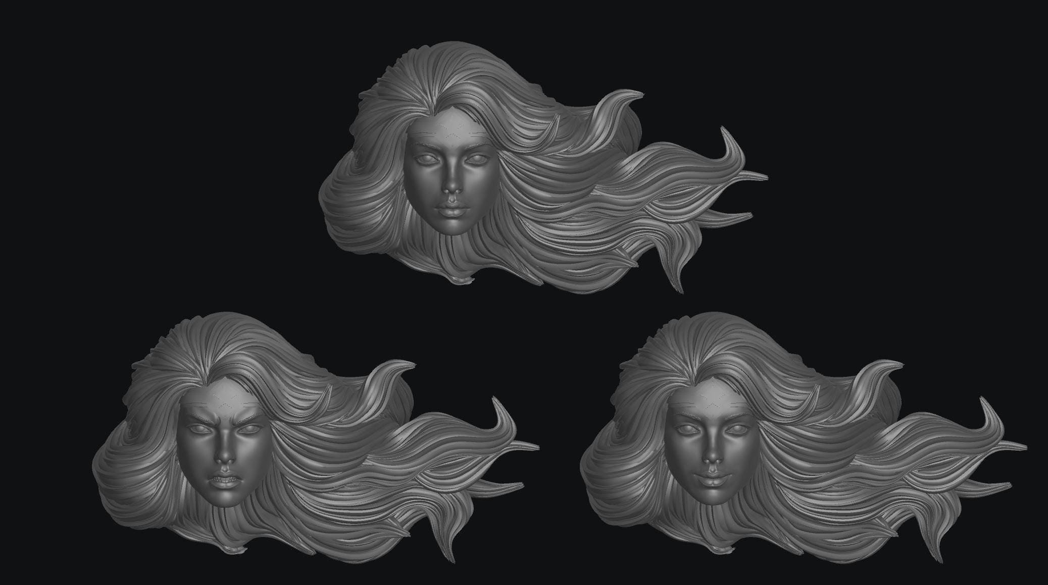 Mighty Princess Heads Set 1 (WON-001A – WON-001C)  [Any Figurine Scale]