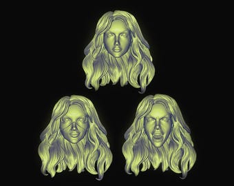 Dark Songbird Heads  (BCN-001A - BCN-001C) [Any Figurine Scale]