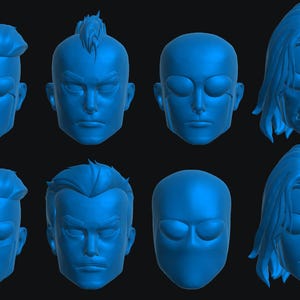 Invulnerable Heads (INV-006F - INV-006M) [Any Figurine Scale]