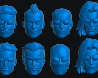Invulnerable Heads (INV-006F - INV-006M) [Any Figurine Scale]