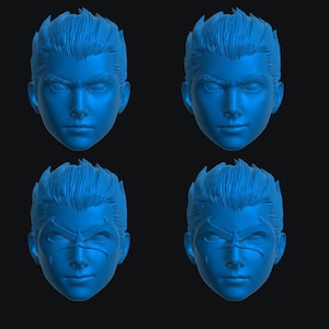Sparrow Sidekick Damien Wine Head Set 2 (DAM-002A - DAM-002D)  [Any Figurine Scale]