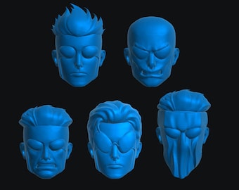 Invulnerable Heads (INV-006A - INV-006E) [Any Figurine Scale]
