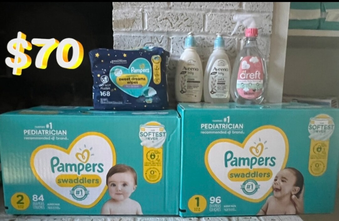 Pampers Swaddlers Size 1&2 Bundle Etsy