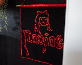 Nadia’s vampire nightclub tapestry crochet pattern / Wall hanging / weird art / home decor / goth art / What we do in the shadows