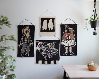 Beetlejuice pattern BUNDLE tapestry crochet / Wall hanging / dark art / instant download / weird art / home decor / Halloween