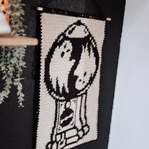 Gumball ghosties tapestry crochet pattern / Wall hanging / spooky art / instant download / ghost art / Halloween crochet image 4