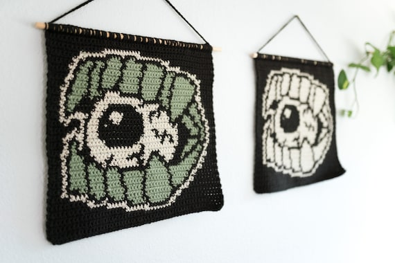 Vampire Eyeball Tapestry Crochet Pattern / Wall Hanging / Weird