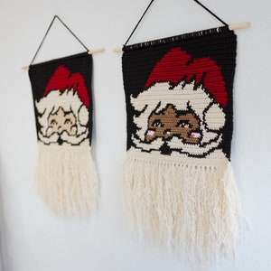 Santa Clause tapestry crochet pattern / Christmas crochet pattern / instant download / weird art / home decor / holiday home decor