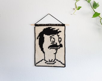 Bobby tapestry crochet pattern / Wall hanging / fan art / instant download / weird art / home decor / bob belcher / bobs burgers art