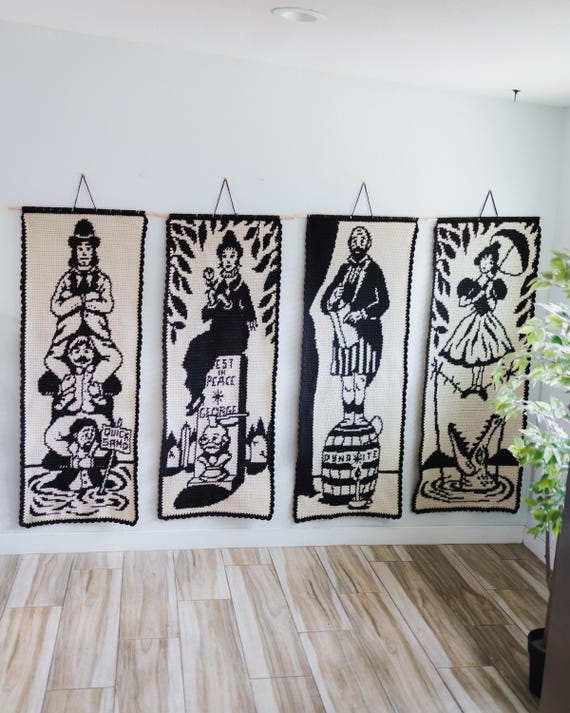 Stretching Portraits BUNDLE Tapestry Crochet Pattern Wall Hanging Instant Download Halloween Decor Haunted Mansion Etsy Canada