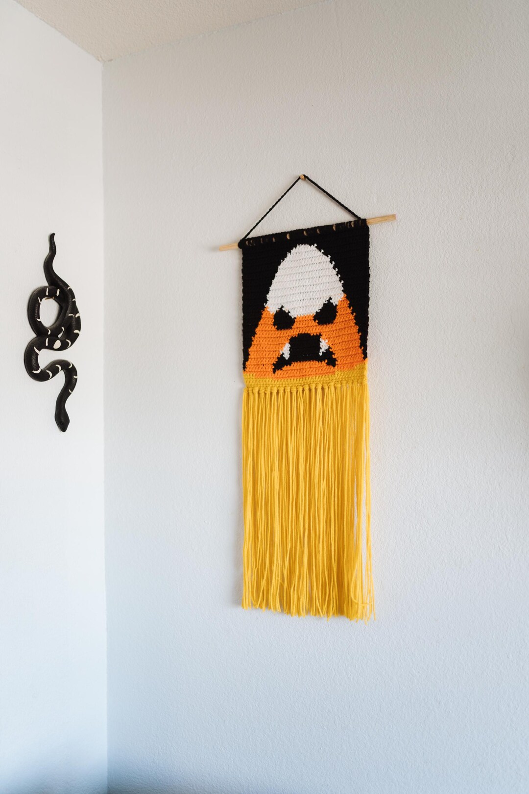 Candy Corn Vampire Tapestry Crochet Pattern / Wall Hanging