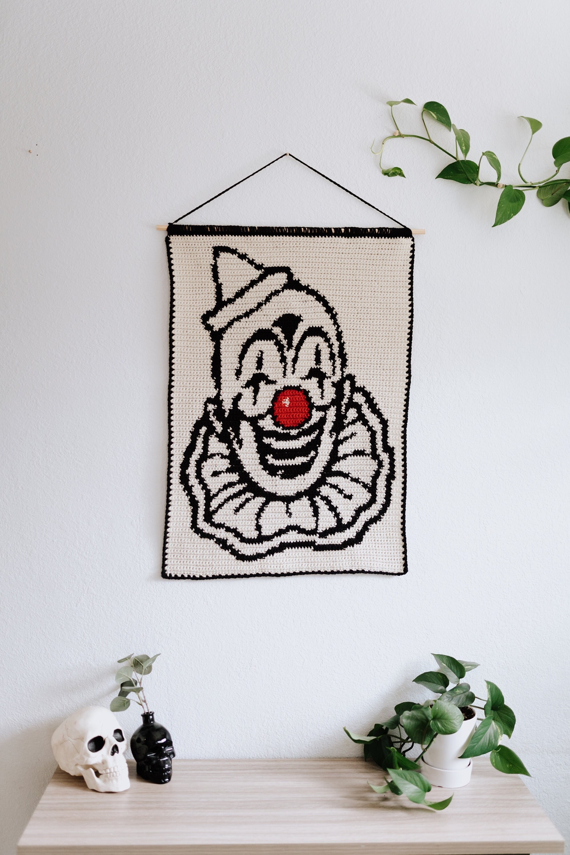 37 Clown Crochet Patterns to Add Color, Character, and Circus Charm 10 Clown tapestry crochet pattern / Wall hanging / / weird