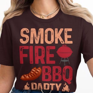 Smoke Fire BBQ Party Graphic Tee, Fun Barbecue Grill T Shirt, Outdoor Cookout TShirt, Summer BBQ, Retro Grilling Shirt, BBQ Lovers Gift