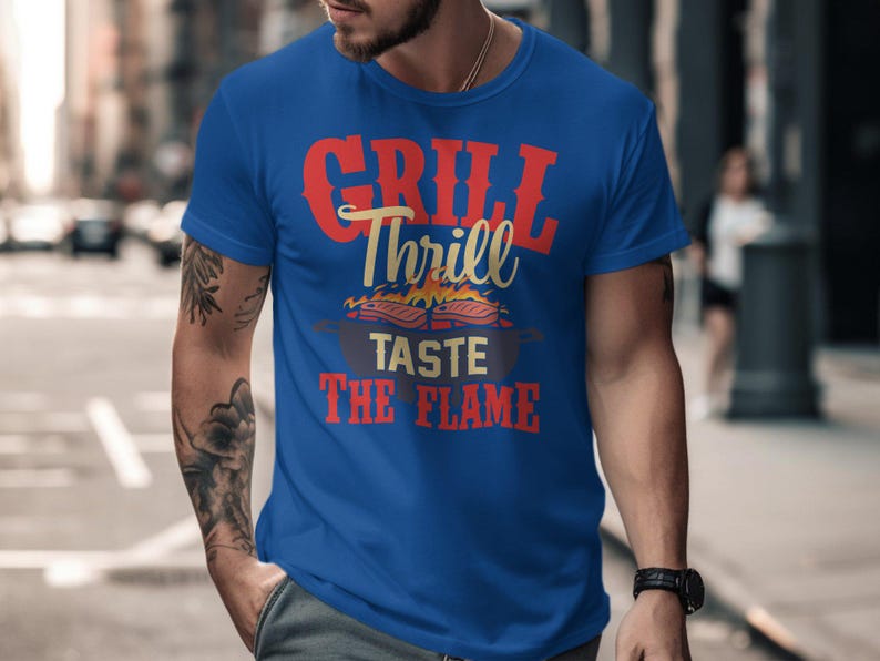 Grill Thrill BBQ T-Shirt Funny BBQ Shirt Taste The Flame BBQ Grill Design Summer Bbq Tee Gift For Grill Master Barbecue Lover image 9
