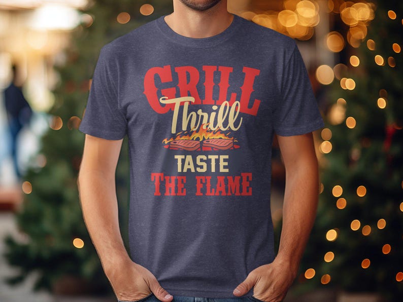Grill Thrill BBQ T-Shirt Funny BBQ Shirt Taste The Flame BBQ Grill Design Summer Bbq Tee Gift For Grill Master Barbecue Lover image 5