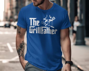 グリルファーザーTシャツ バーベキューお父さんシャツ おもしろバーベキューギフト グリルマスターシャツ バーベキュー愛好家Tシャツ 父の日バーベキューシャツ シェフグリルシャツ
