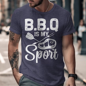 Funny BBQ Is My Sport Graphic Tee, Perfect Gift T-Shirt for BBQ Lovers, Unique T-Shirt for Grill Masters, Men Women Bbq Shirt