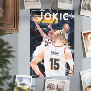 Poster (Small) - 6&quot; x 8&quot; - Denver Nuggets - Nikola Jokic Custom Player Poster - NBA Graphic Poster