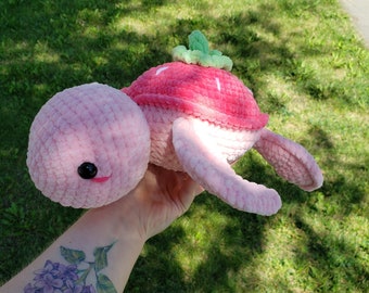Strawberry Turtle Crochet Plushie