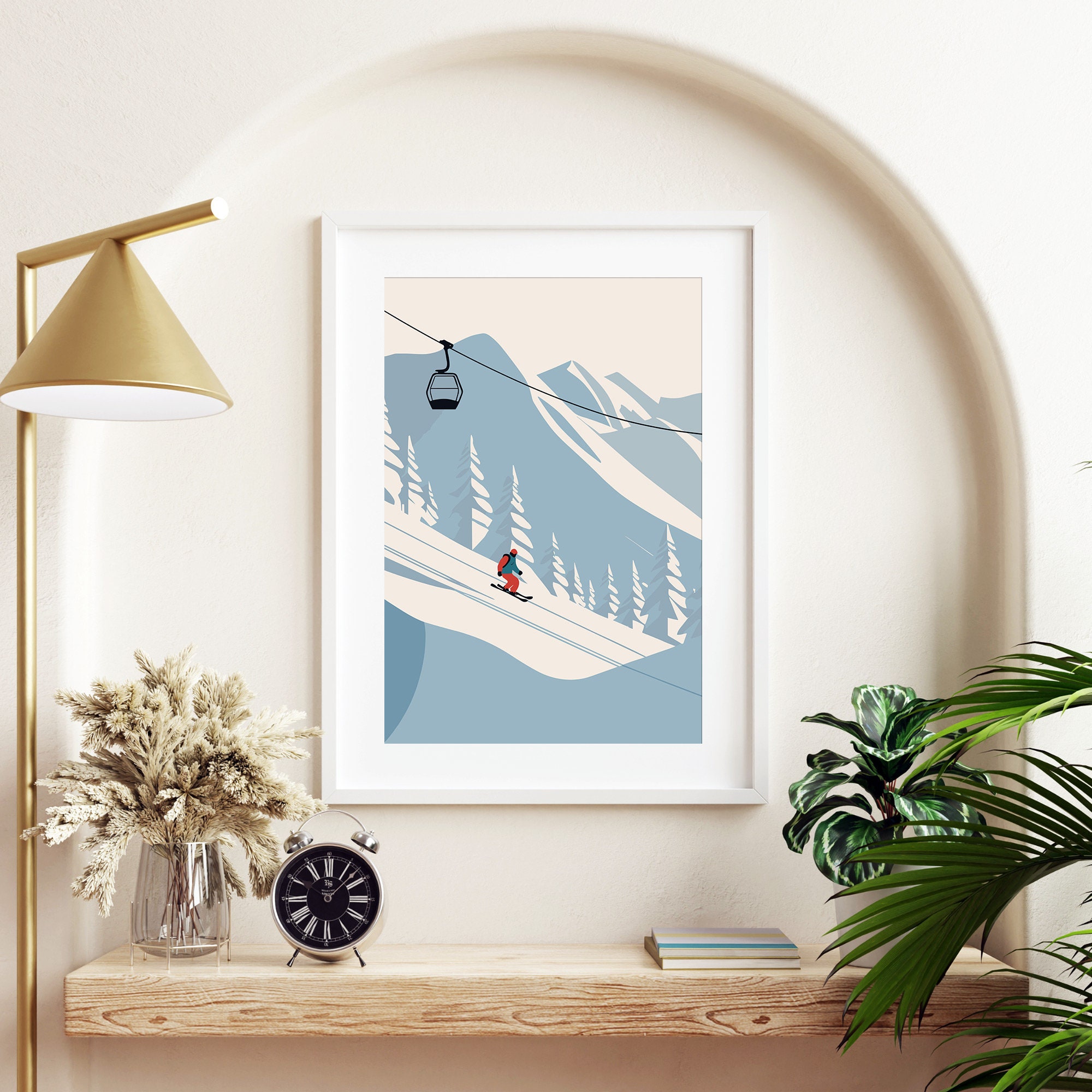 Snow Sport Wall Art Ski Print Skiing Gift Ski Décor Winter Sport Poster