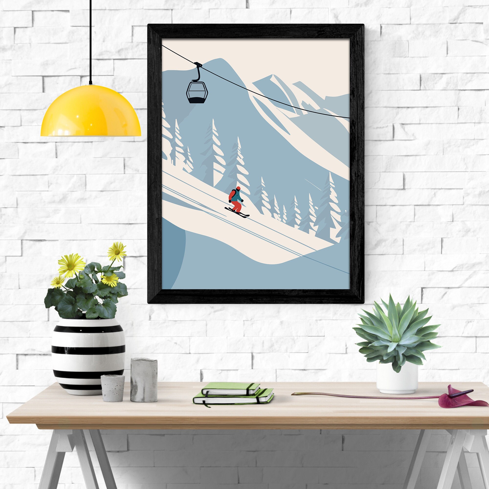 Snow Sport Wall Art Ski Print Skiing Gift Ski Décor Winter Sport Poster