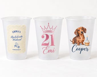 Gepersonaliseerde feestbekers met matte afwerking en uw eigen ontwerp – 355 ml, 473 ml of 591 ml