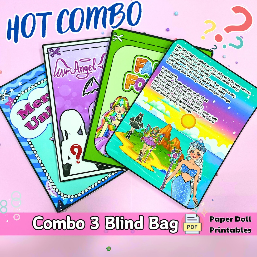 Hot Combo 3 Paper Blind Bags Printables DIY Crafts Blind Bag
