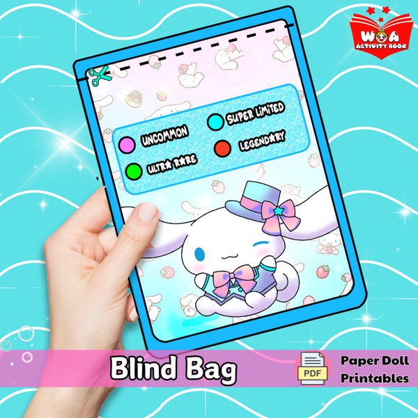 Printables kawai mystery box, blue blind bag printables, DIY Project for Kids Printable, DIY crafts, Activities for Toddlers, baby gift