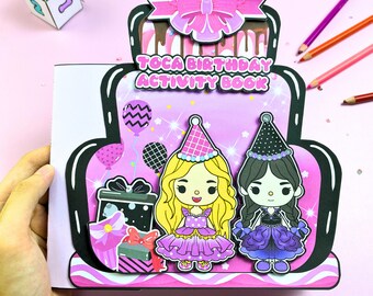 Quiet Book Printables Toca Birthday Party, Cutting Practice, Toca Boca Paper Doll House, Toca life world printables, Birthday gifts