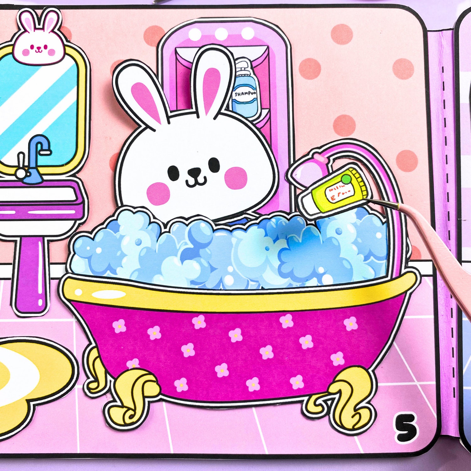 Quiet Book Printables Twin Bunnies Paper Doll House, Paper Dolls Printables, Doll House ...