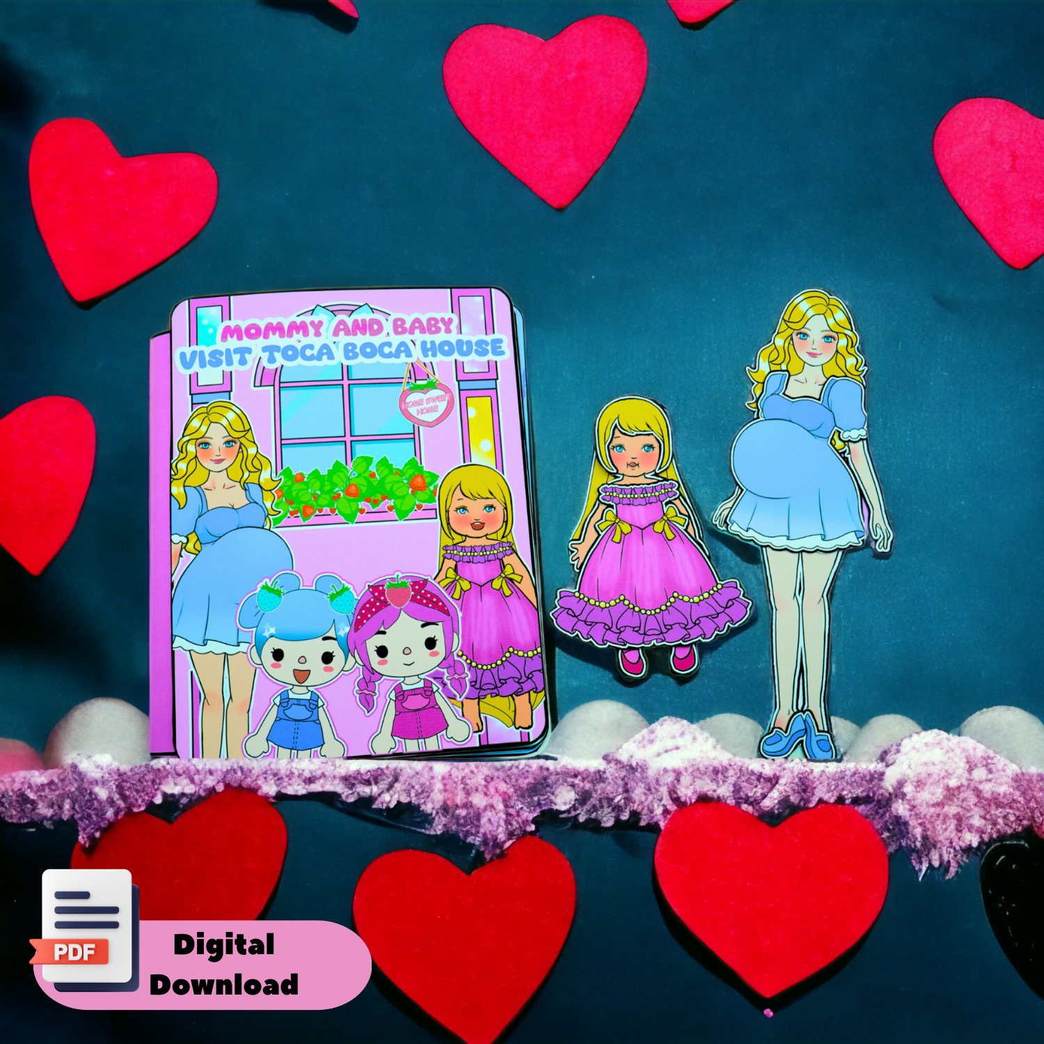 Pretty Toca boca paper dollhouse printable 🌈Toca Boca papercraft |  Printable Paper Doll | Activtiy book digital products best seller 🎁 Woa  Doll Crafts