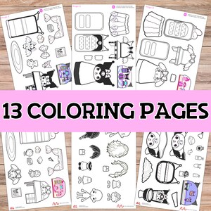 Coloring pages Toca Boca printables, toca printables, Toca Boca quiet book, Paper Doll House,  Kids activities, Digital download, DIY crafts