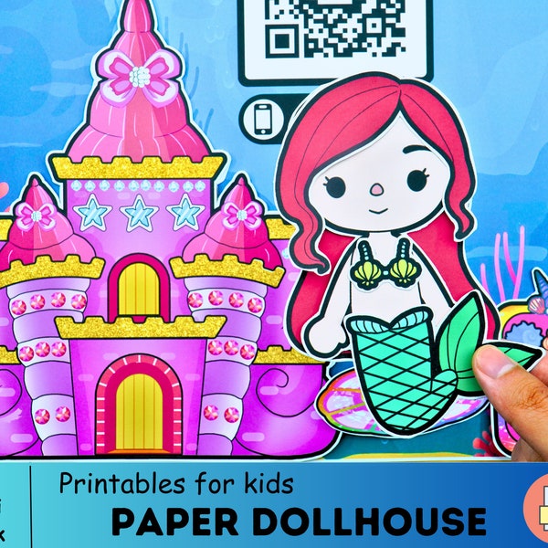 Printables Toca Boca Mermaid Paper Doll, Toca Boca Mermaid Doll Clothes, Activity Quiet book, DIY Crafts, Toca Doll House, Handmade gifts